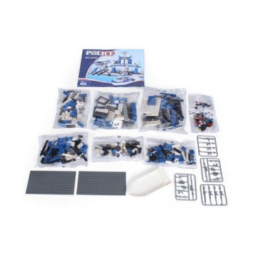 Fun Blox Police Headquarter Blocks Blue And White 422 Pieces